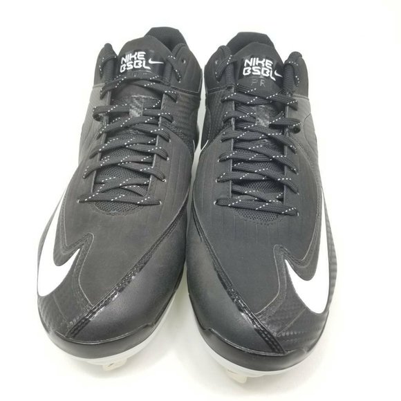 New Nike Air Mens 13.5 MVP Bsbl Pro Baseball Cleats Shoes Black White - Picture 5 of 8